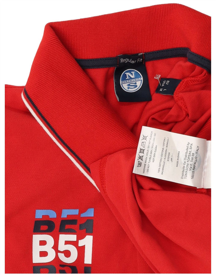 North Sails Mens Barcolana 51 Graphic Regular Fit Polo Shirt Medium Red