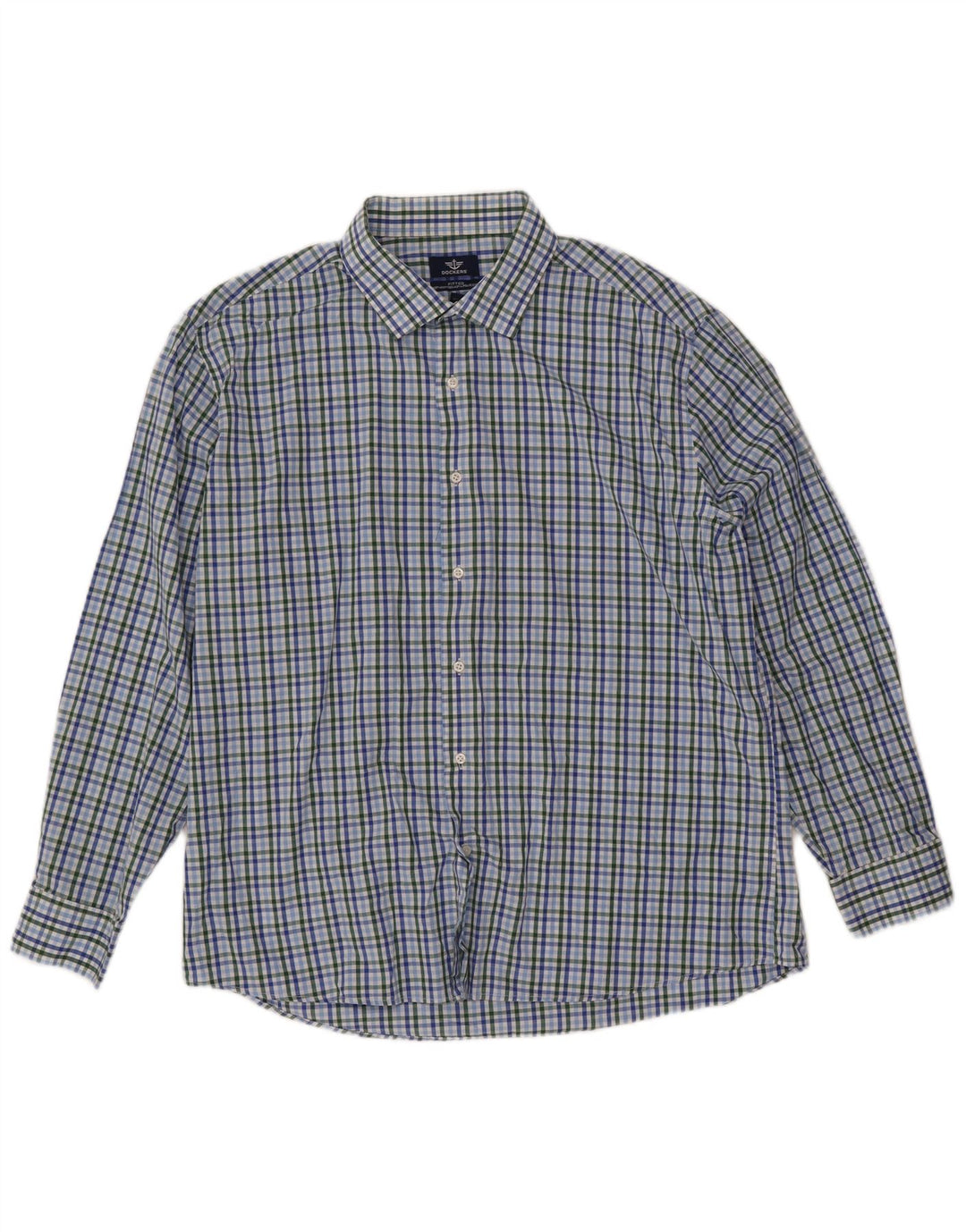 DOCKERS Camicia aderente da uomo taglia 17 1/2 XL Cotone a quadri multicolore