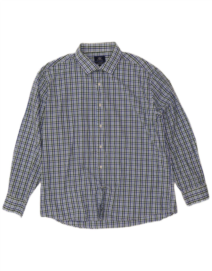 DOCKERS Camicia aderente da uomo taglia 17 1/2 XL Cotone a quadri multicolore