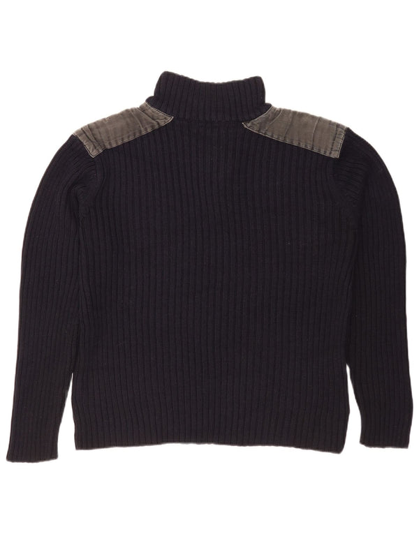 Męski sweter Pierre Cardin zapinany na guziki, mały, granatowy, z blokami kolorów