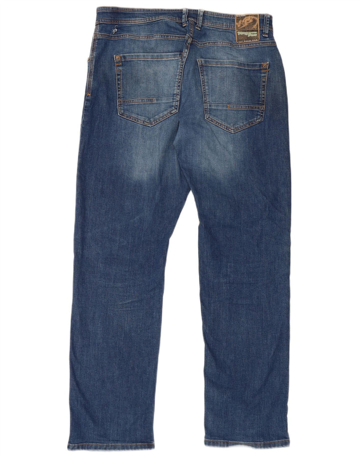 Kangaroo Poo Mens Straight Jeans W36 L32 Blue Cotton