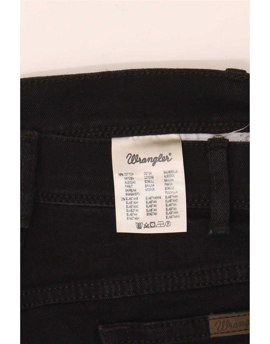 Wrangler Womens Regular Fit Straight Jeans W40 L30 Black Cotton
