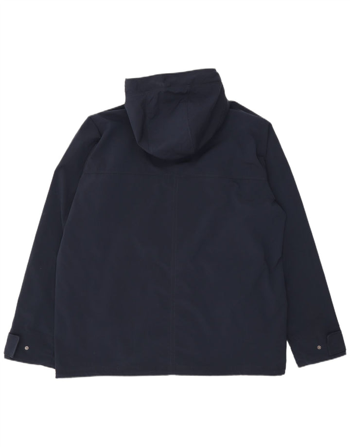 Jack Wolfskin Mens Hooded Windbreaker Jacket UK 48 2XL Navy Blue Polyester