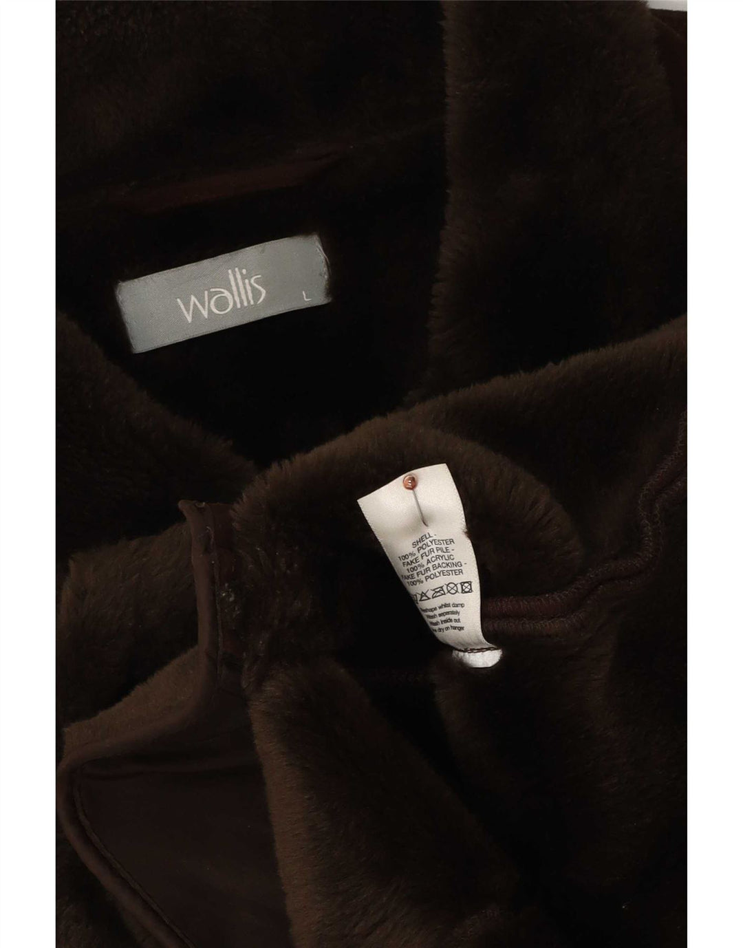 Wallis Dame Oversized Sherpa Overfrakke UK 16 Stor Brun Akryl