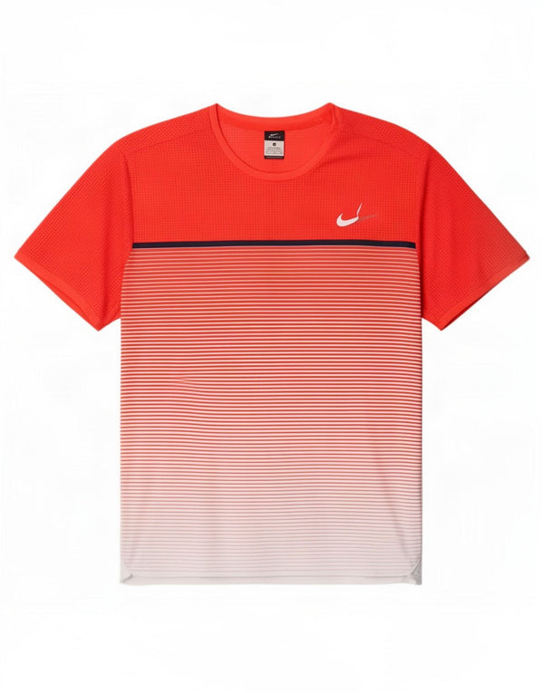 T-shirt da uomo Nike Dri Fit Top XL rosso gessato in poliestere