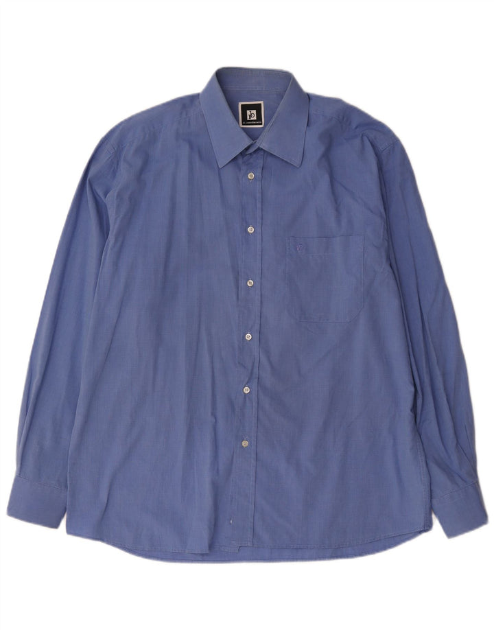 Roccobarocco Mens Shirt Size 42 16 1/2 Large Blue Cotton