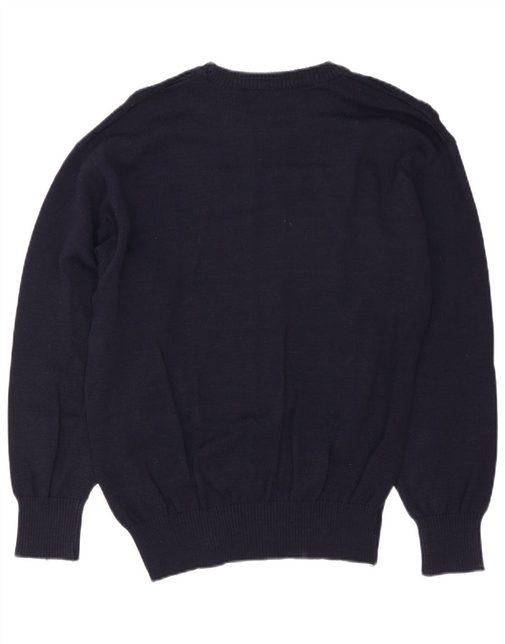 Maglione maglione girocollo da uomo Breidhof IT 50 medio blu navy in lana vergine