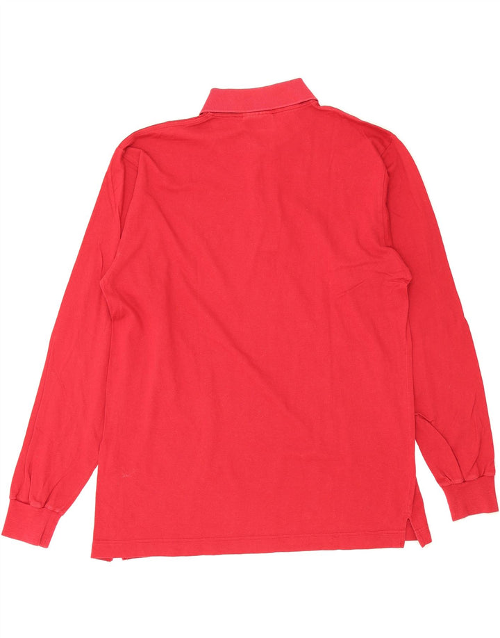 SERGIO TACCHINI Mens Long Sleeve Polo Shirt IT 48 Medium Pink Cotton Vintage Sergio Tacchini and Second-Hand Sergio Tacchini from Messina Hembry 