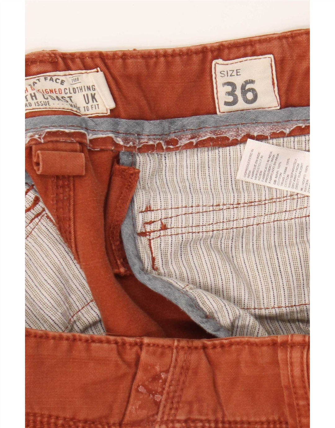 Fat Face Herre Cargo Shorts W36 Large Orange Bomuld