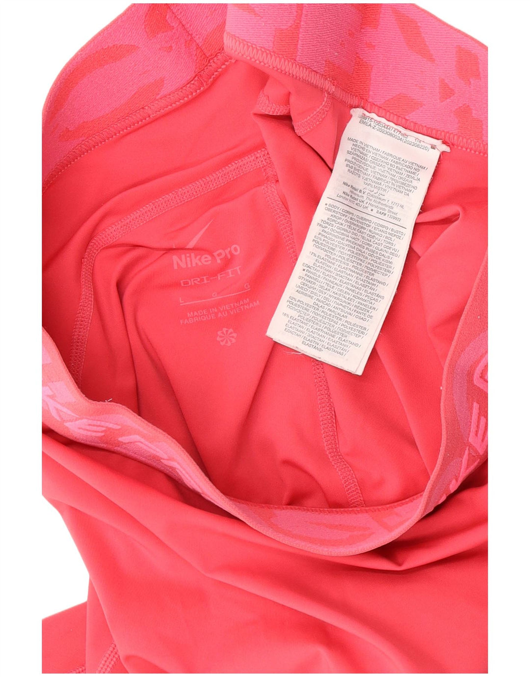 Nike Dame Dri Fit Grafiske Capri Leggings UK 14 Large Pink Polyester
