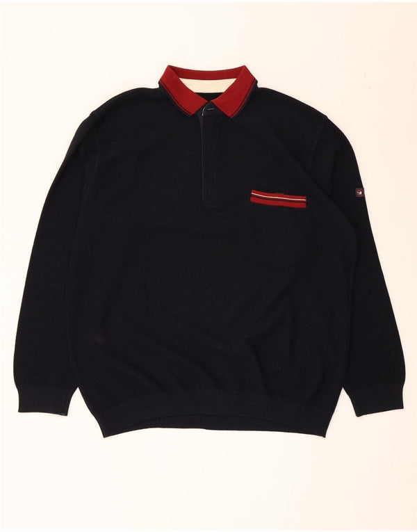 Green Coast Herren-Pullover mit Rollkragen, Größe 56, XL, marineblaue Wolle