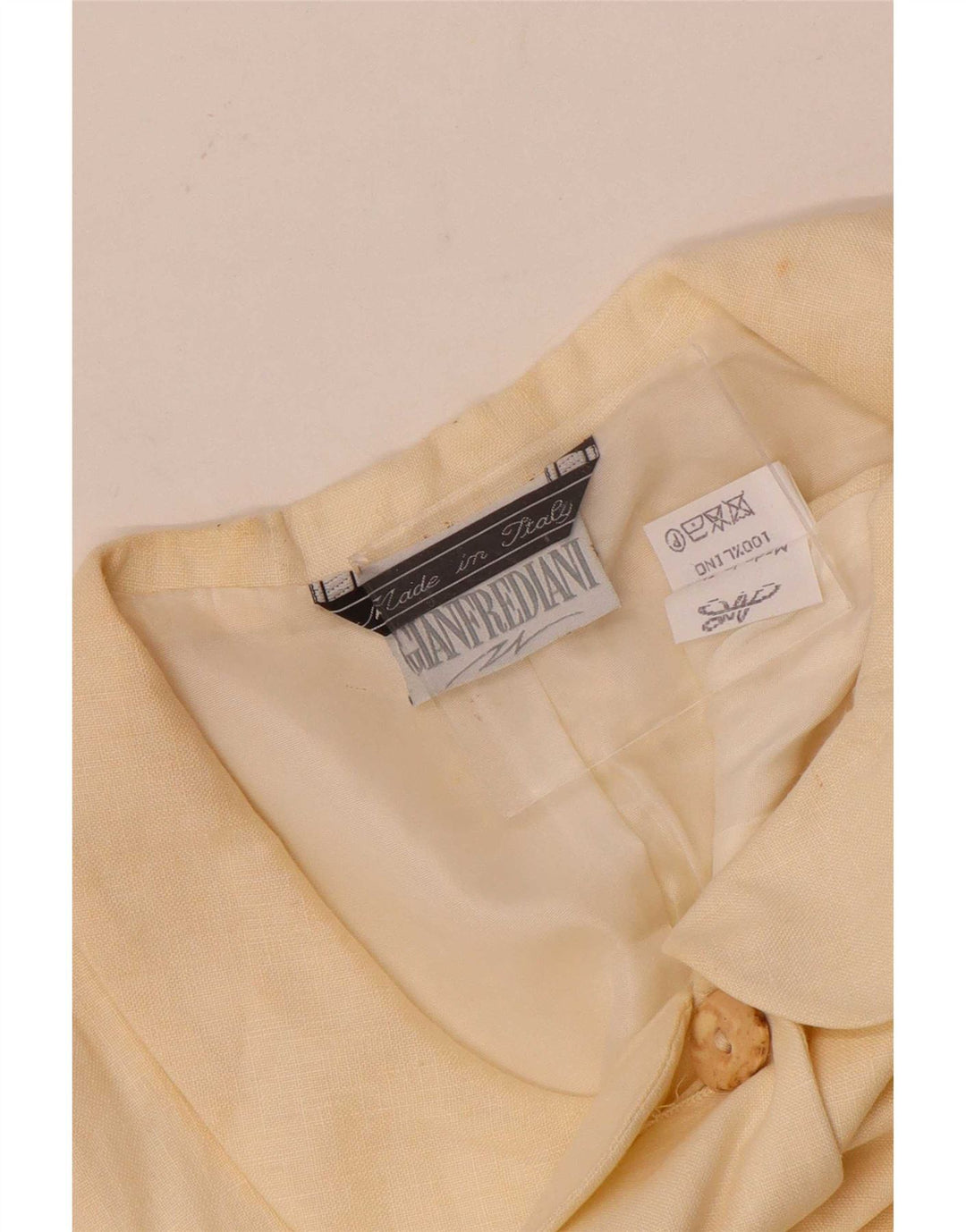 Gianfrediani Dame Kortærmet 4-knaps Blazer Jacket UK 16 Large Beige