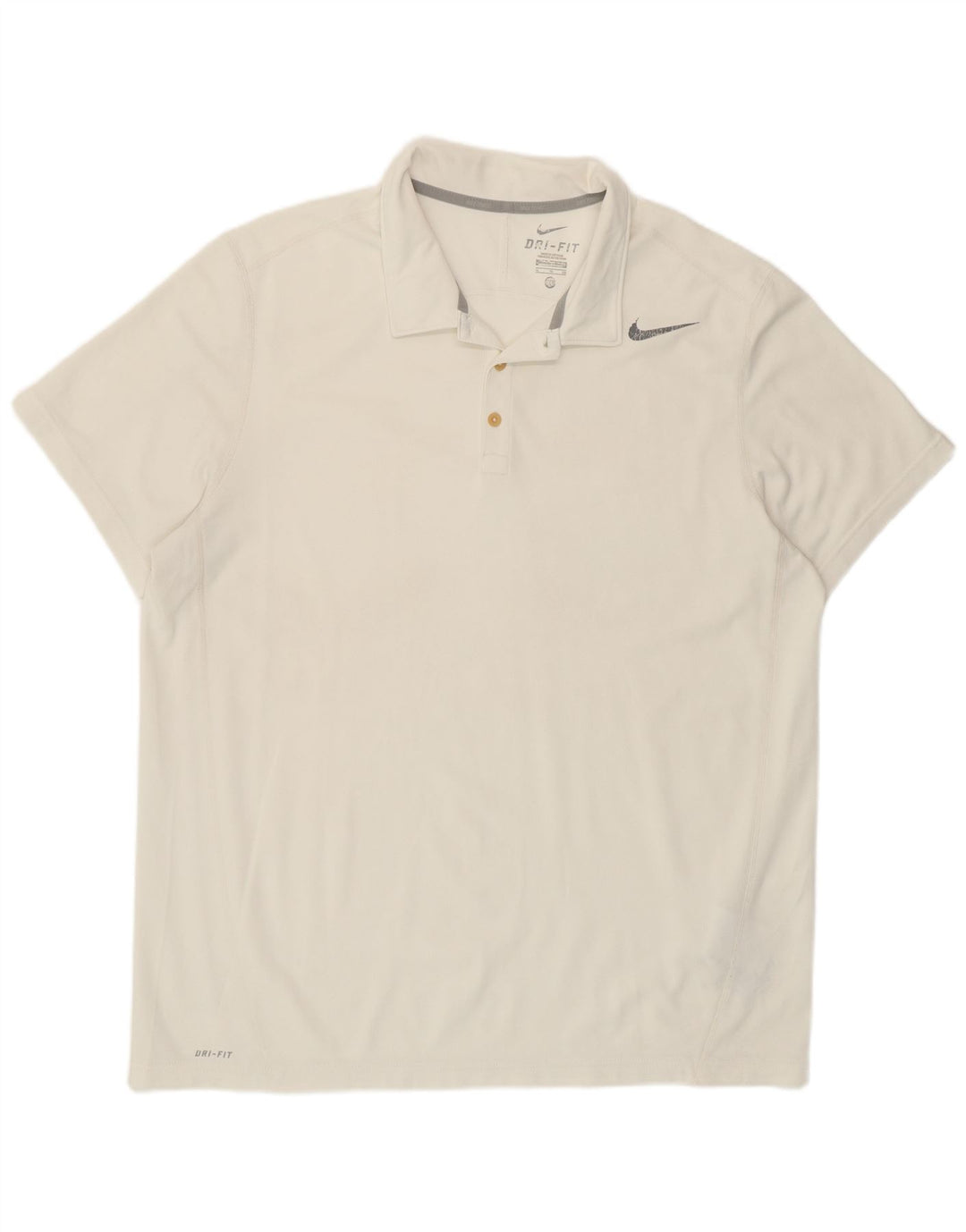 NIKE Mens Dri Fit Polo Shirt XL White Polyester