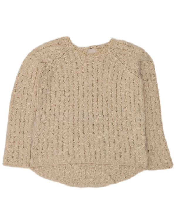 Maglione girocollo per ragazze Zara 11-12 anni in cotone bianco sporco