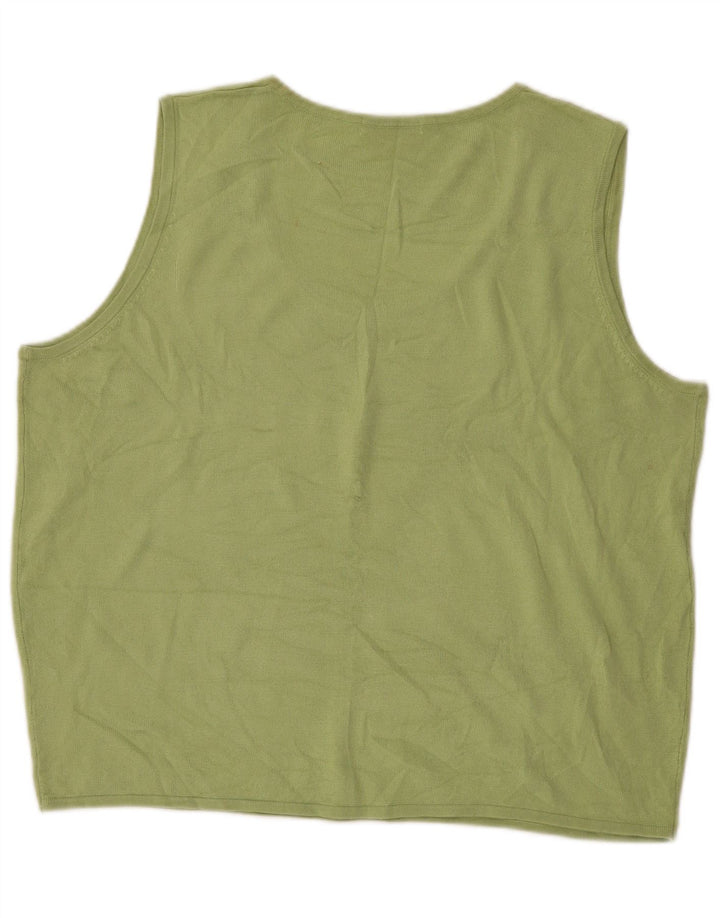 MARKS & SPENCER Womens Oversized Vest Tank Top UK 18 XL Green