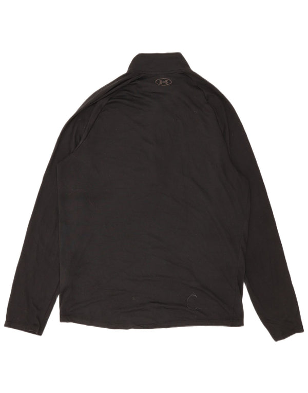 Under Armour Camiseta con cuello y cremallera para hombre Manga larga XL Poliéster negro
