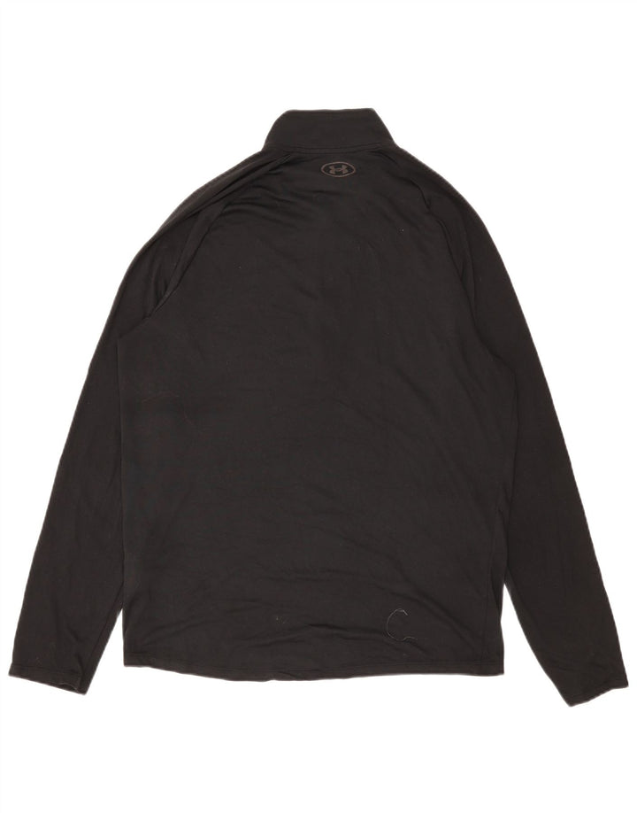 Under Armour Camiseta con cuello y cremallera para hombre Manga larga XL Poliéster negro