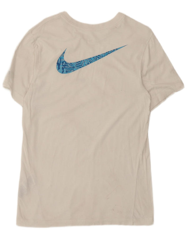 Męski T-shirt z grafiką Nike, mały, biały, bawełniany