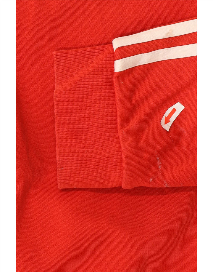 Adidas Mens Zip Hoodie Sweater Small Red Cotton