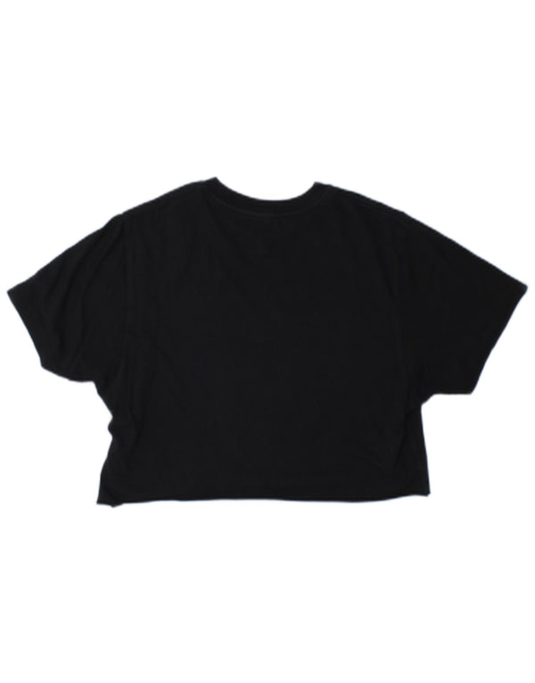 Vans Womens Crop Custom Fit grafisk T-shirt Top UK 10 Small Black
