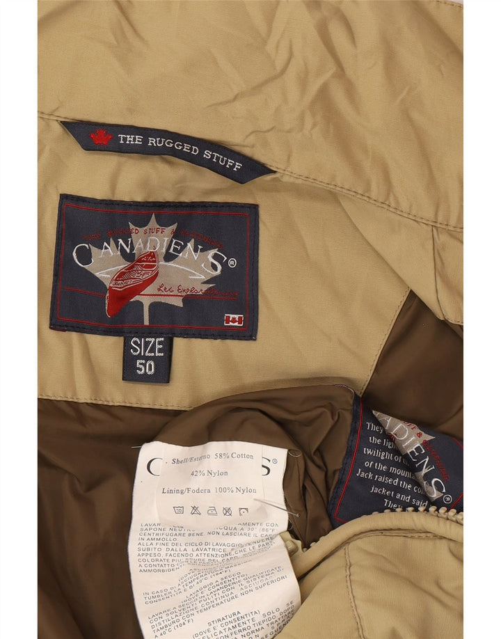 Canadiens Mens Bomber Jacket IT 50 Large Khaki Cotton