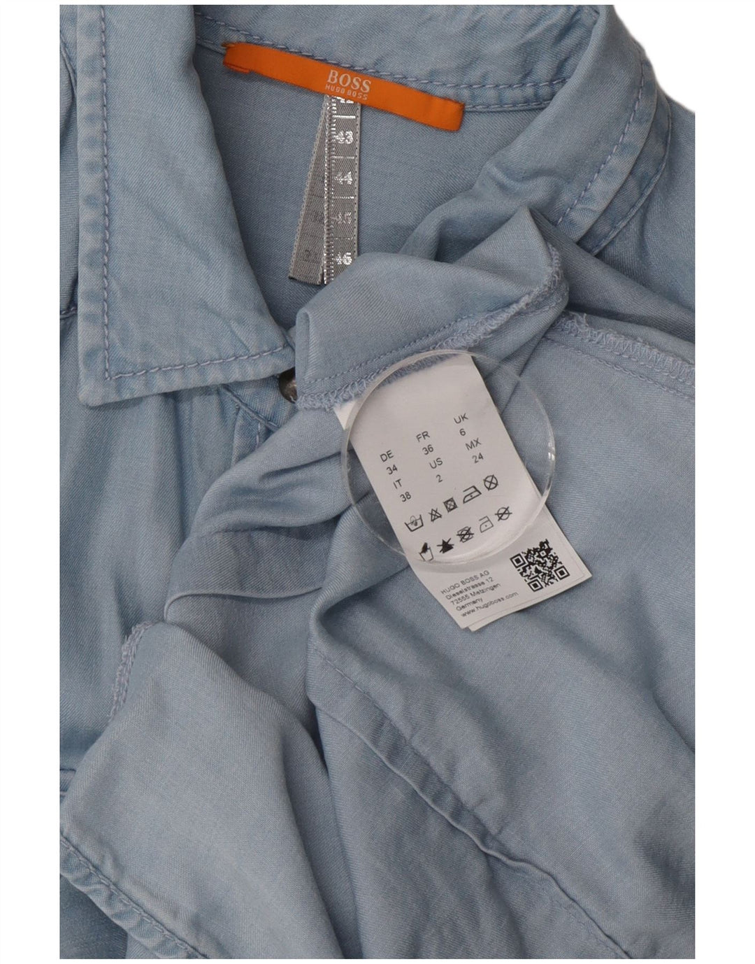 Hugo Boss Chemise surdimensionnée pour femme UK 6 XS Bleu Lyocell