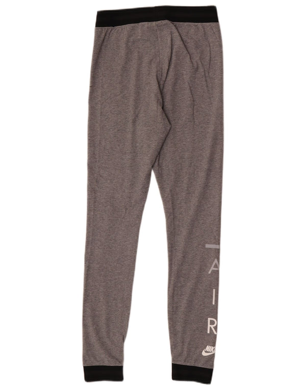 Nike Damen Leggings UK 10 Small Graue Colourblock-Baumwolle