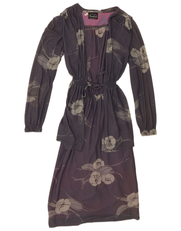 Vintage Γυναικείο μακρυμάνικο Maxi Φόρεμα EU 40 Medium Purple Floral