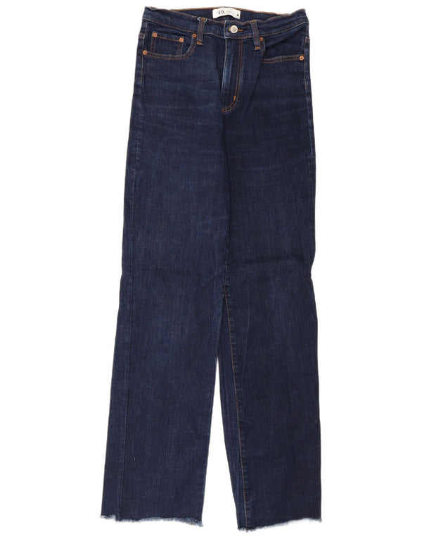 Zara Γυναικείο Ψηλόμεσο Χαλαρό Τζιν EU 38 Small W28 L31 Navy Blue