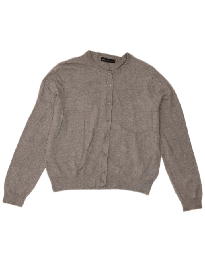 Marks & Spencer Womens Cardigan Sweater UK 16 Large Grey Viscose