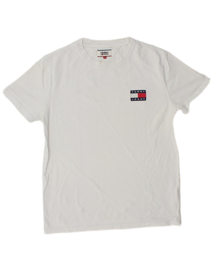 TOMMY HILFIGER Mens T-Shirt Top Small White Cotton