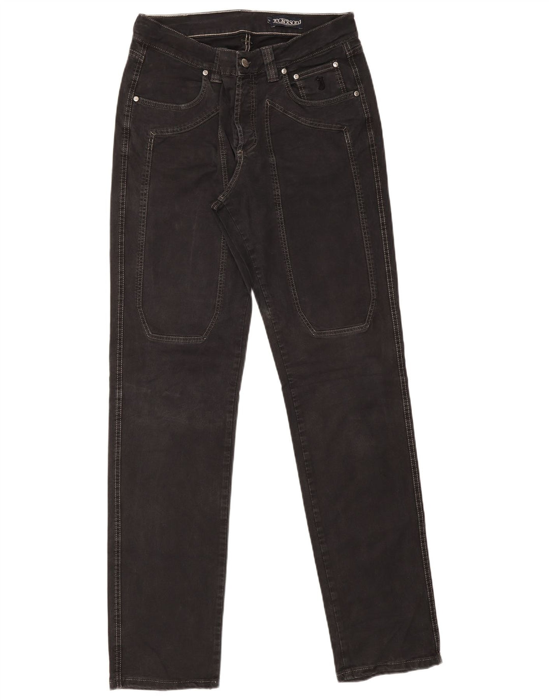 Jeckerson Mens Straight Jeans W34 L34 Grey Cotton