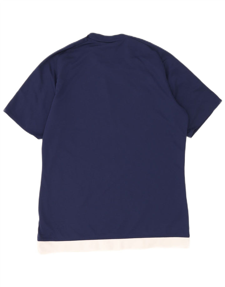 Adidas Mens Climalite T-Shirt Top Medium Navy Blue Colourblock Polyester