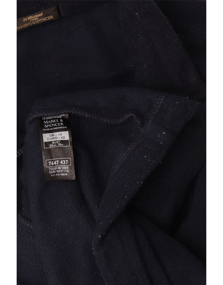 Marks & Spencer Fleecejakke til kvinder UK 14 Stor marineblå polyester