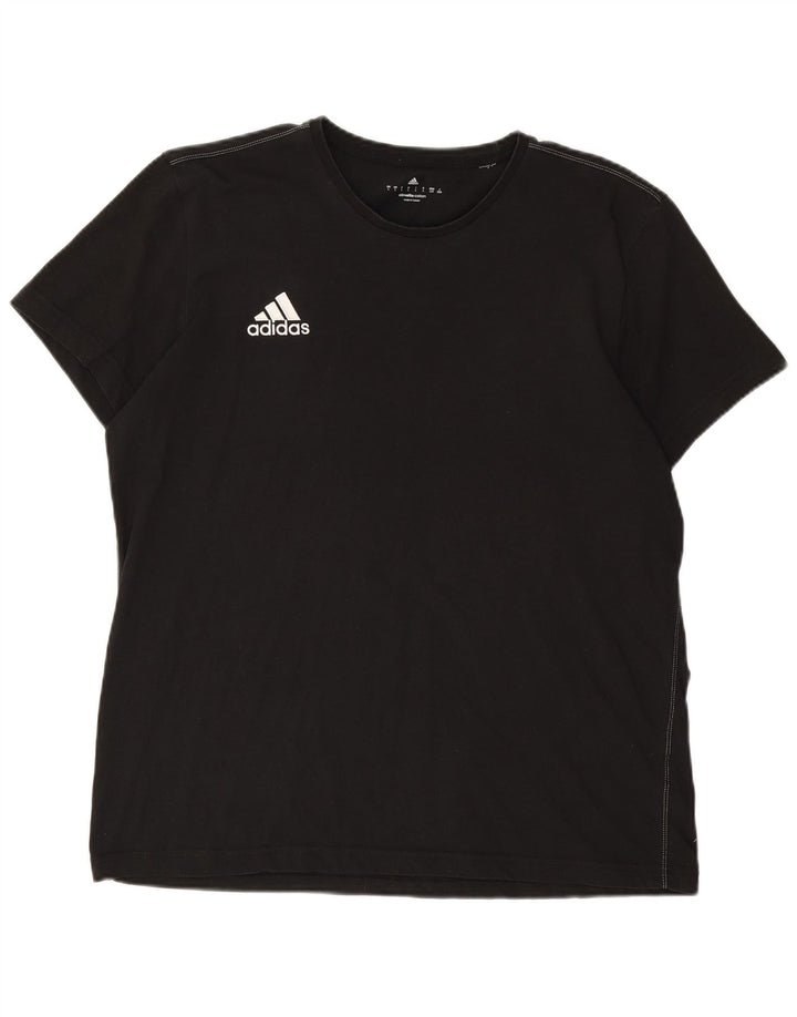 ADIDAS Mens Climalite T-Shirt Top Large Black Cotton