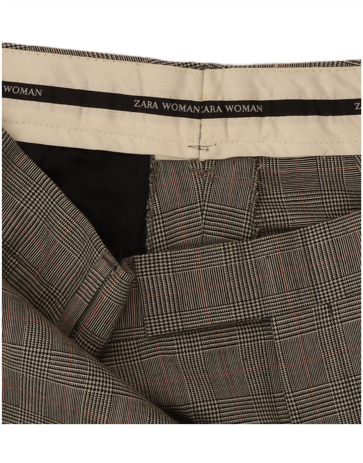 Zara Womens Straight Suit Trousers W32 L31 Grey Houndstooth Classic
