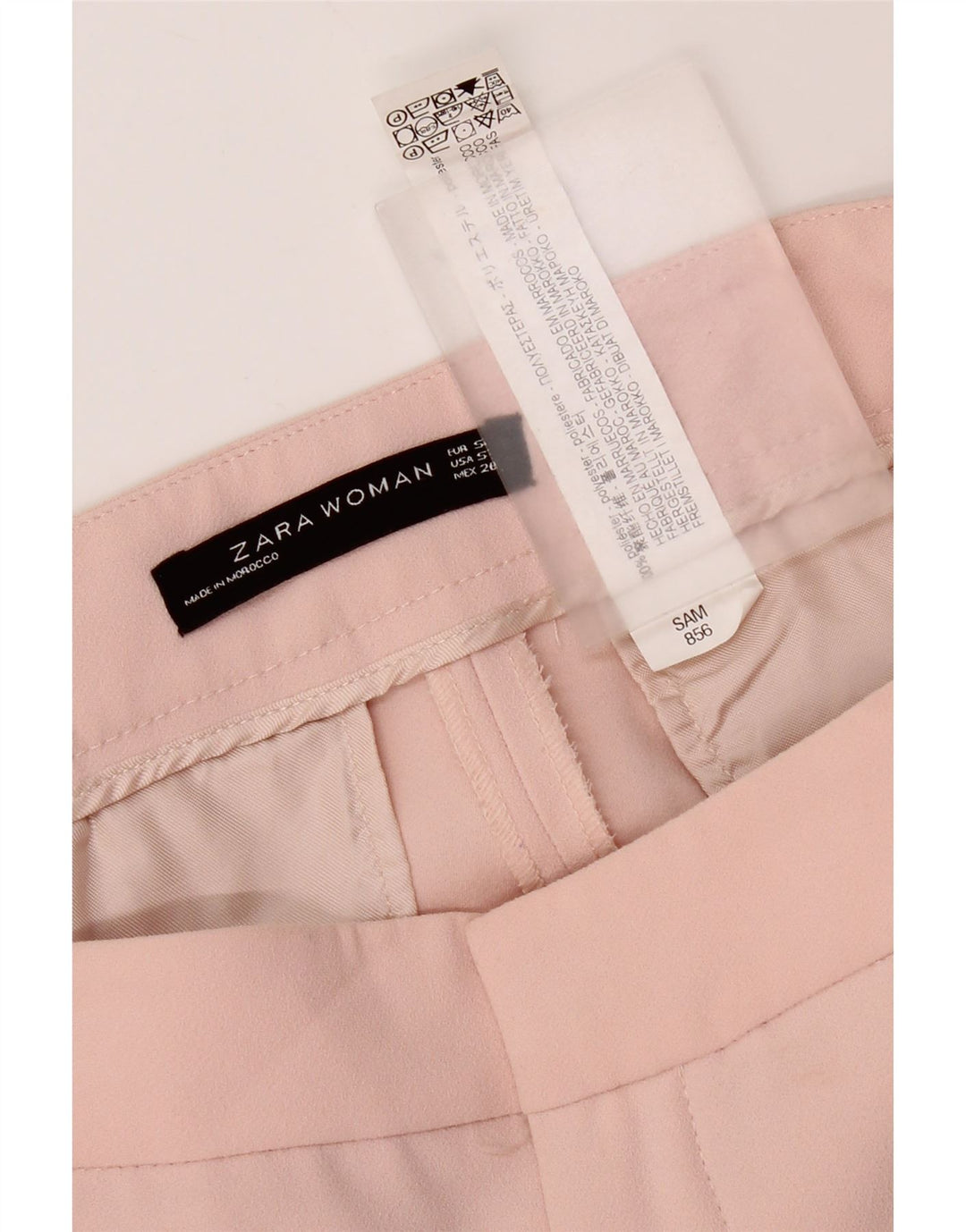 Zara Slim Chino-bukser til kvinder Small W27 L26 Pink Polyester