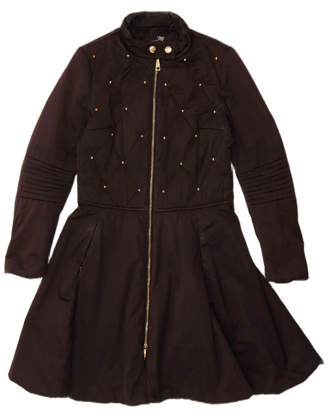 Płaszcz damski Moschino UK 8, mały, czarny, poliestrowy