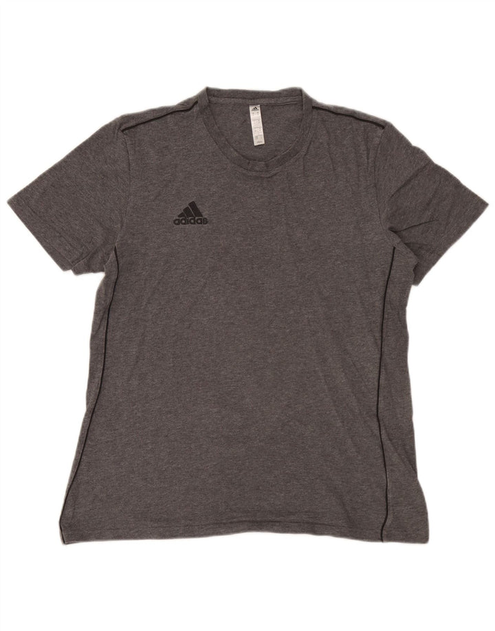 Adidas Mens T-Shirt Top Medium Grey Cotton