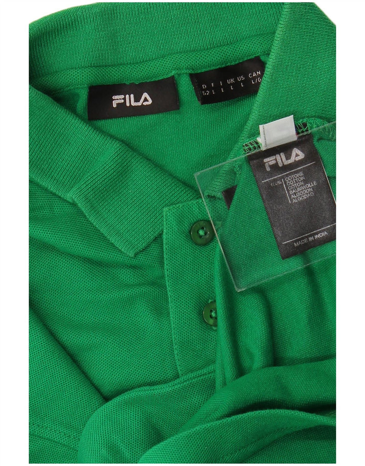 FILA Mens Polo Shirt Large Green Cotton
