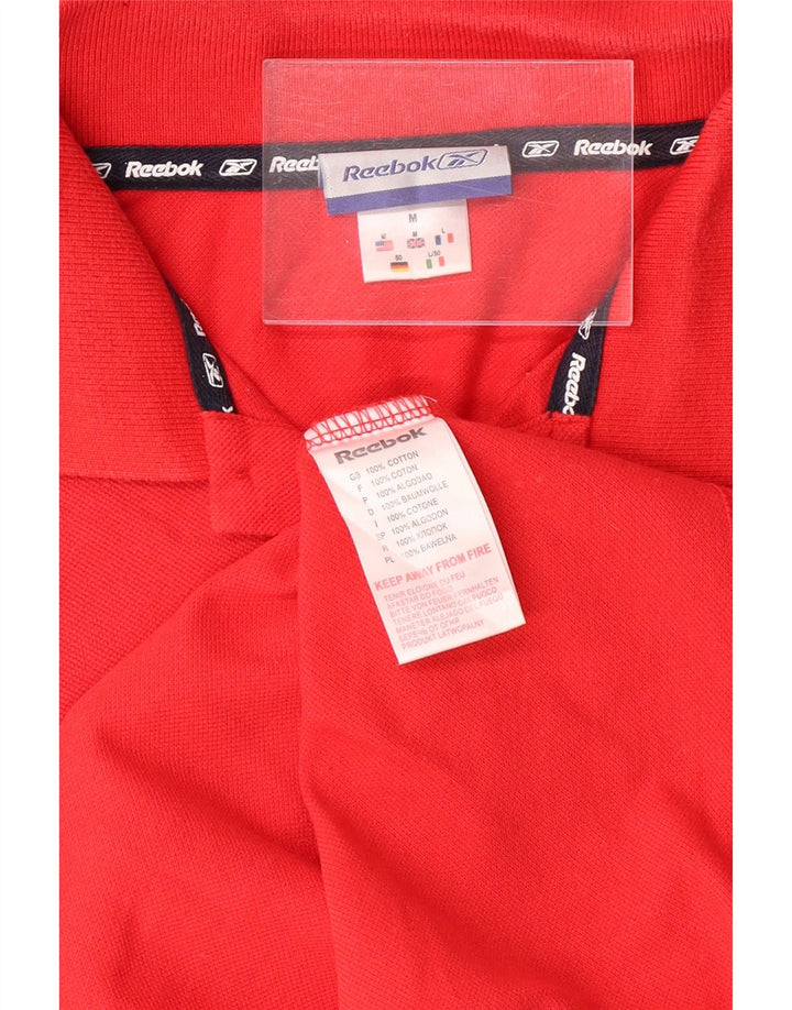 REEBOK Mens Polo Shirt Medium Red Cotton Vintage Reebok and Second-Hand Reebok from Messina Hembry 