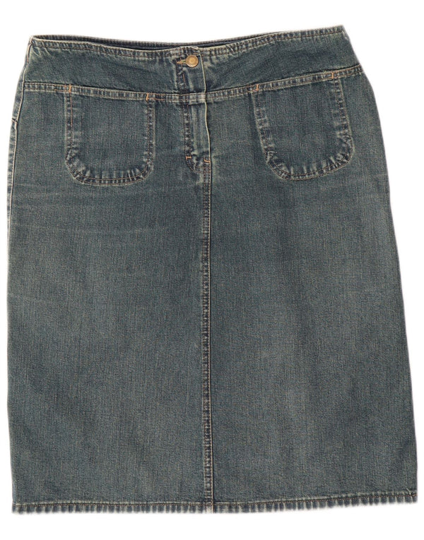 Etam Womens Denim Skirt UK 14 Large W32 Blue Cotton