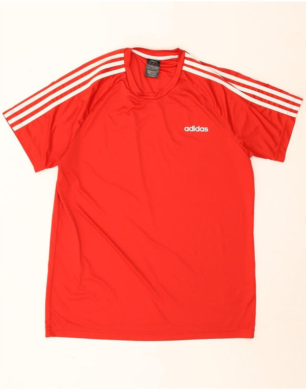 Adidas Mens Climalite T-Shirt Top Large Red Polyester