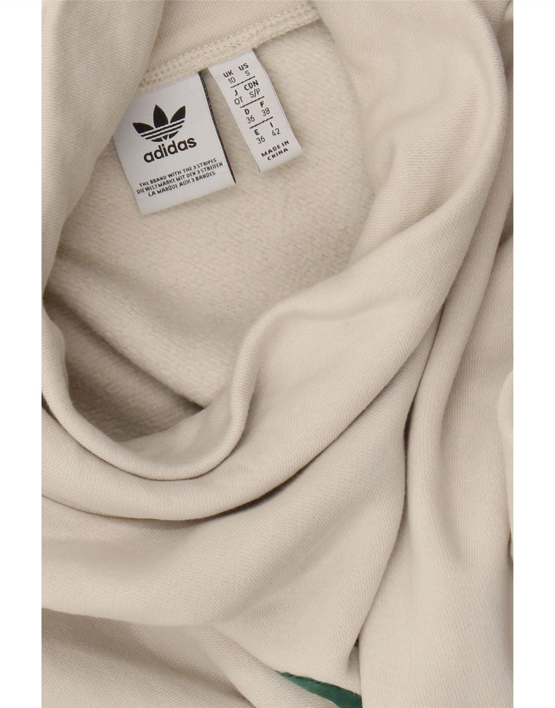 Adidas Womens Graphic Oversized Sweatshirt Jumper UK 10 Small Off White