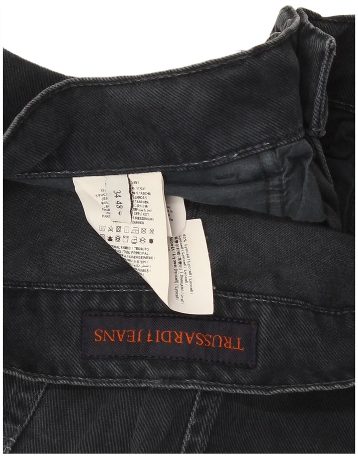Trussardi Mens Straight Jeans IT 48 Medium W34 L30 Black Cotton