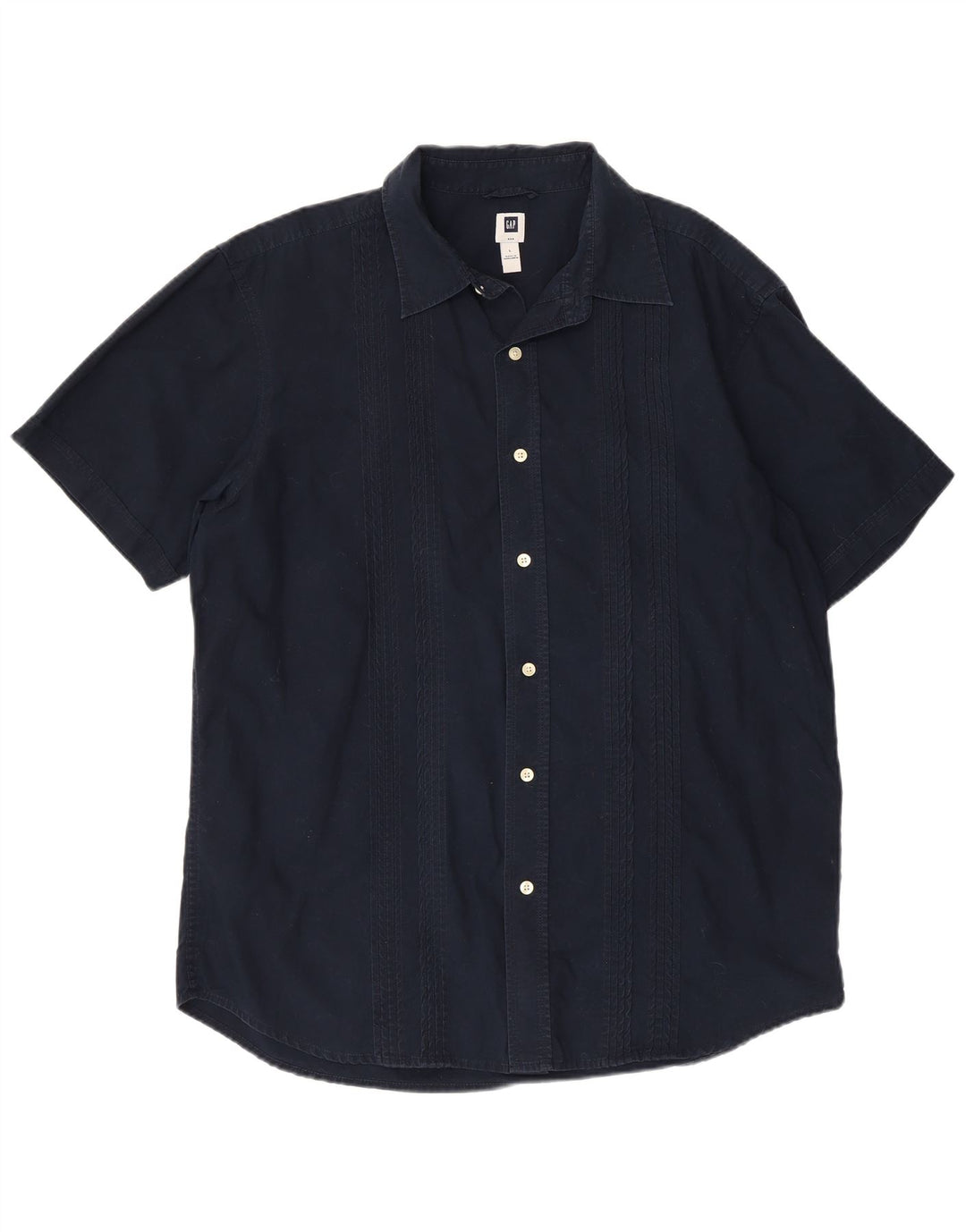 Gap Herren-Kurzarmhemd, groß, marineblau, Baumwolle