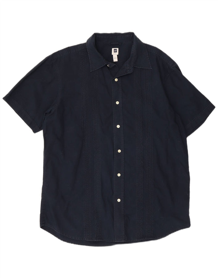 Gap Herren-Kurzarmhemd, groß, marineblau, Baumwolle