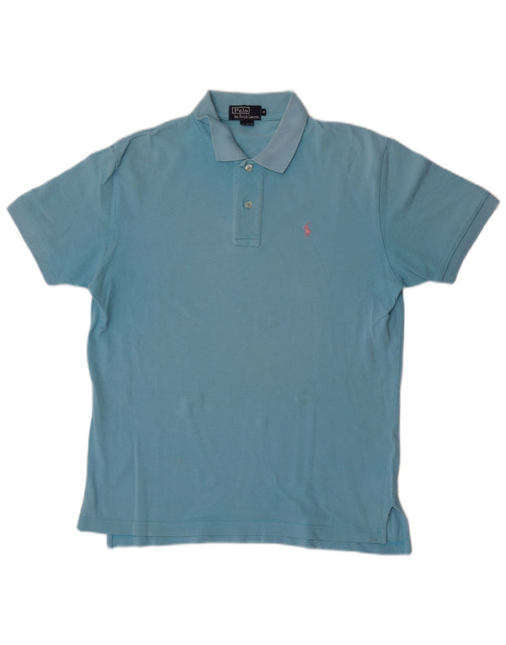 Мужская рубашка Polo Ralph Lauren из хлопка среднего синего цвета