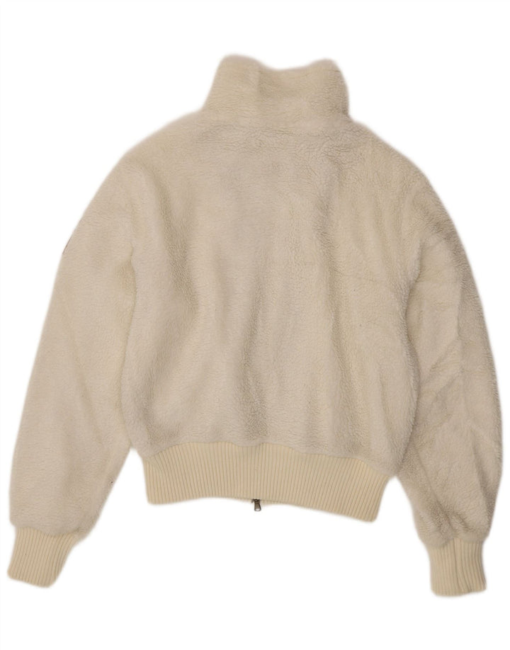 CANADIENS Womens Fleece Jacket IT 46 Large Off White Polyester