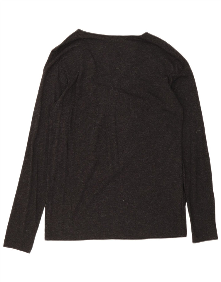 Massimo Dutti Womens Top Long Sleeve UK 12 Medium Black